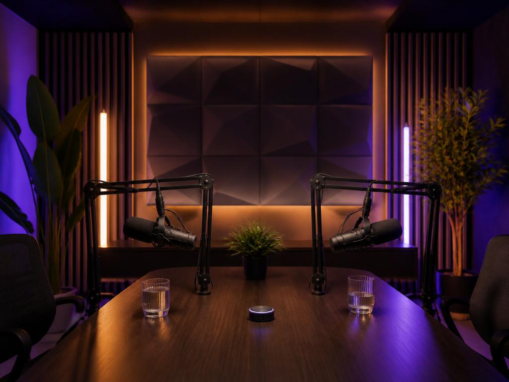 Modern podcast recording studio